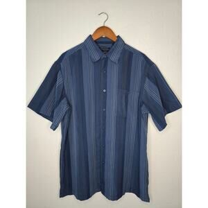 Short Sleeve Blue Shirt Pocket L Luxury Microfiber R&R Casual Summer Button Up
